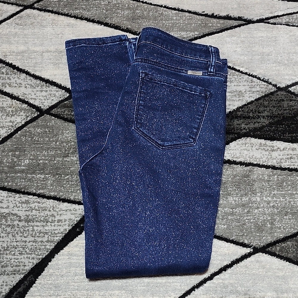 KANCAN BLUE GLITTER SPARKLE SUPER-SKINNY DENIM JEAN